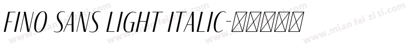 Fino Sans Light Italic字体转换